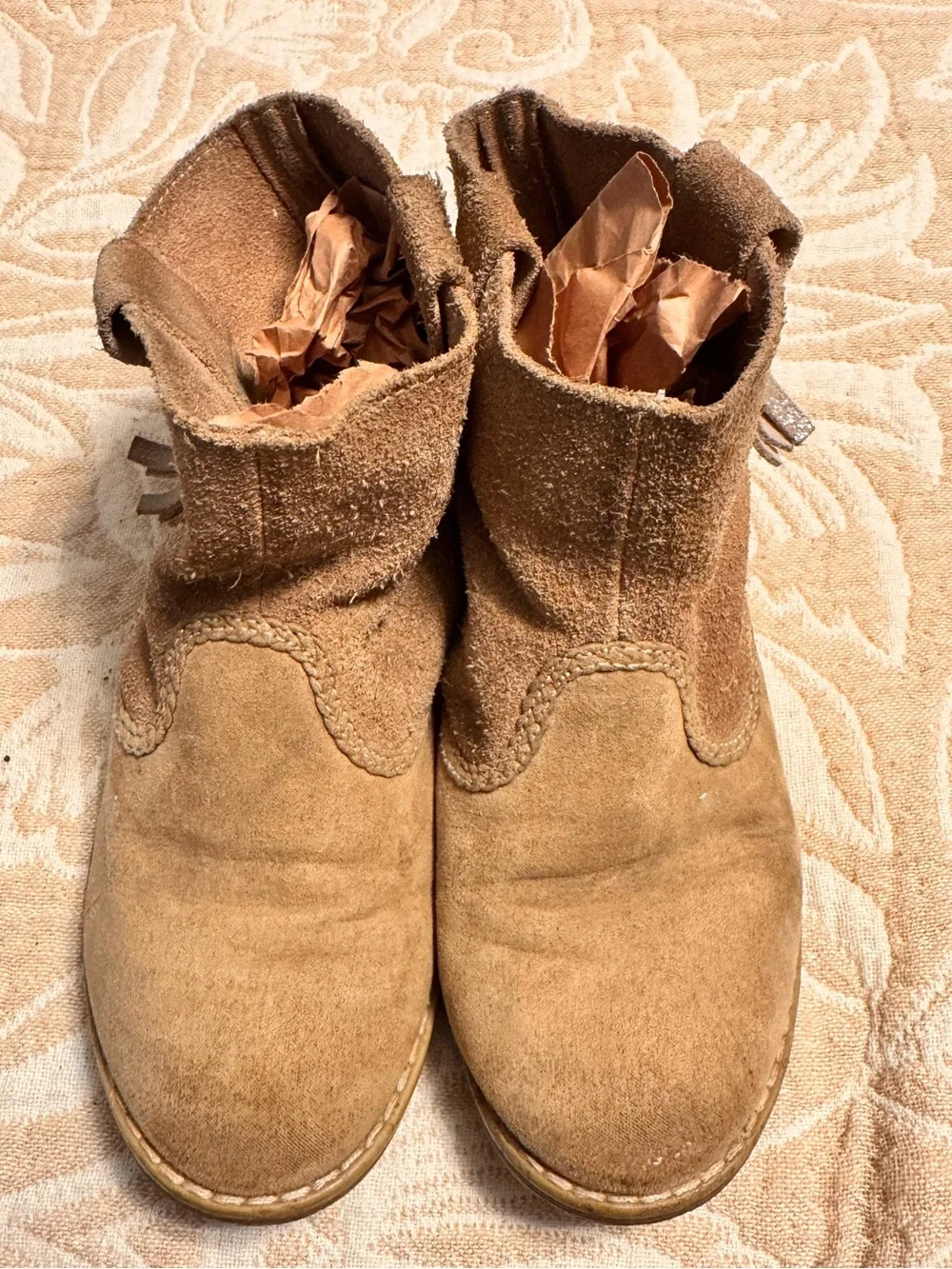 Hanna Andersson Inga Suede Fringe Tassel Boots Size 12